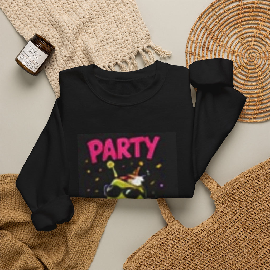 Party Slug Sweatshirt - Funny Slug Character Graphic Crewneck