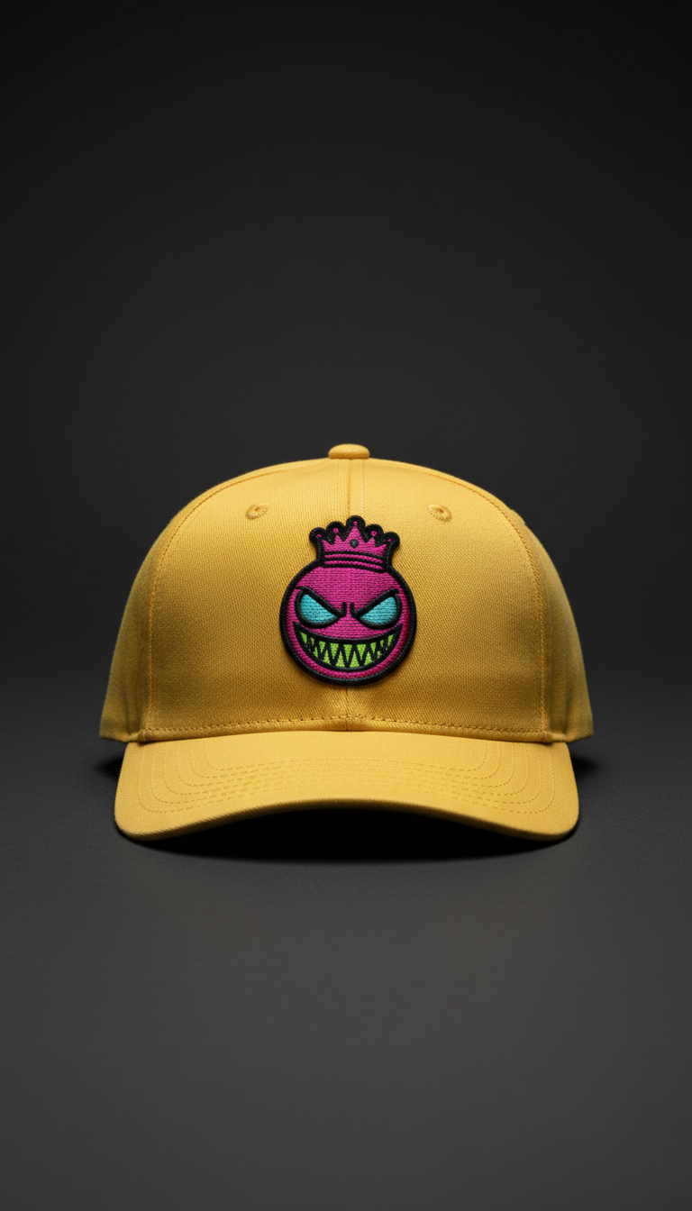 Rave Yellow Cap With Mascot Patch