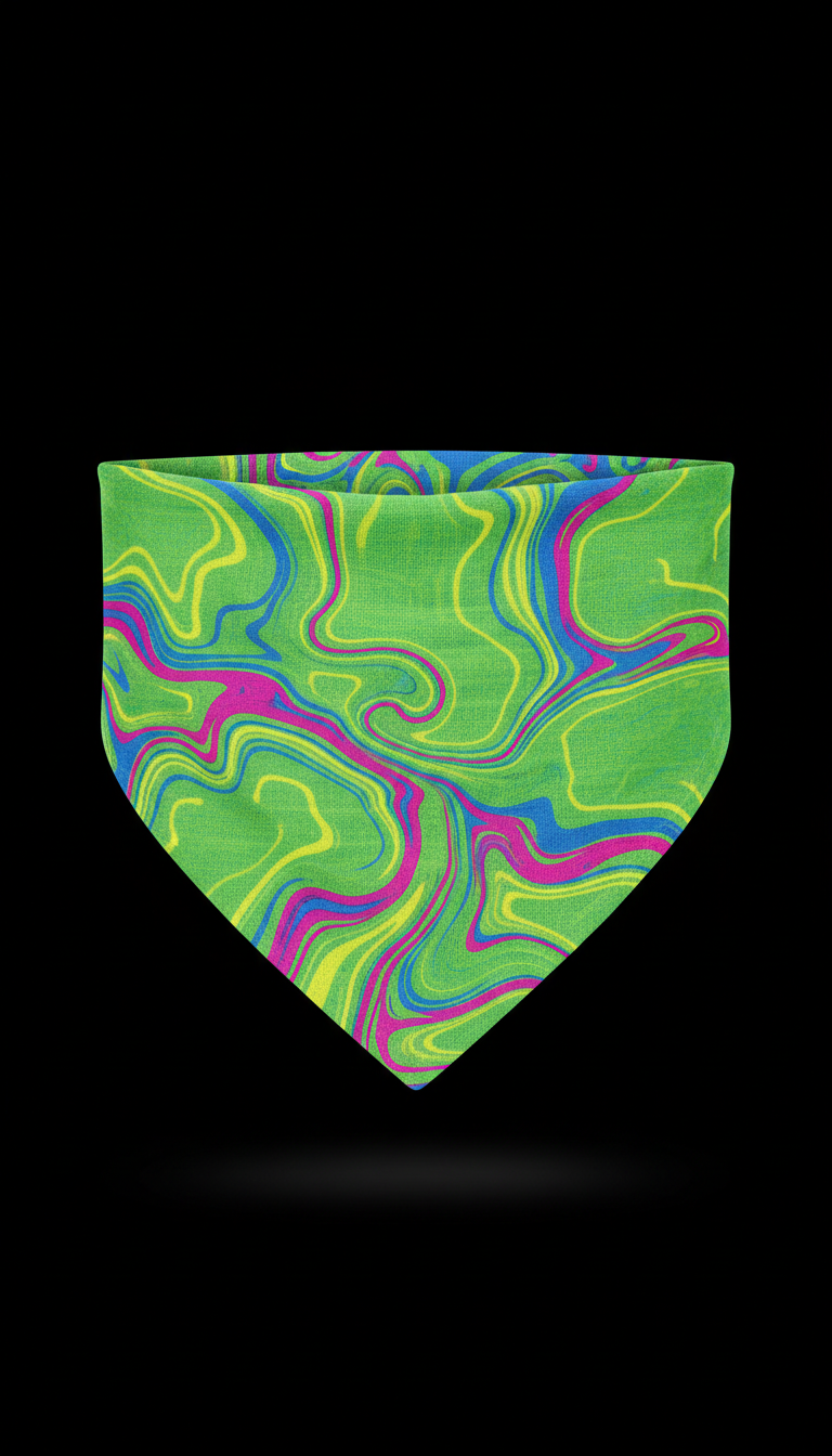 Slime Neon Green Bandana With Slogan Print